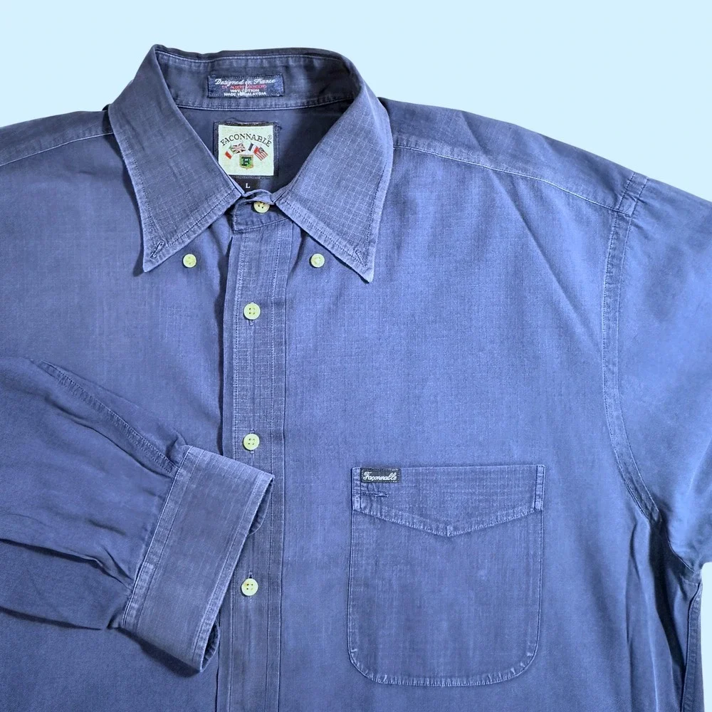 Faconnable Shirts | Faconnable Button Down Shirt Long Sleeve Dress Casual Menswear Large | Color: Blue | Size: L | Mypinkcactus's Closet